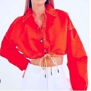 Urban Outfitters BDG Cropped Drawstring  Nylon Jacket